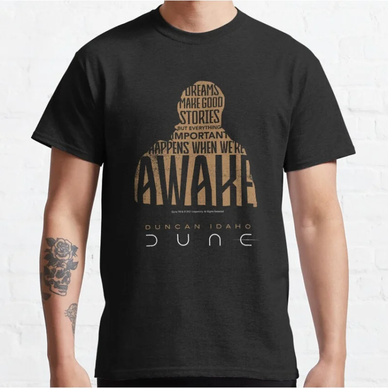 

DUNCAN IDAHO Dunes of Arrakis Dune worm Sandworm sic fi Gift t shirt for man Large size Tops 100% cotton printed mens Clothes