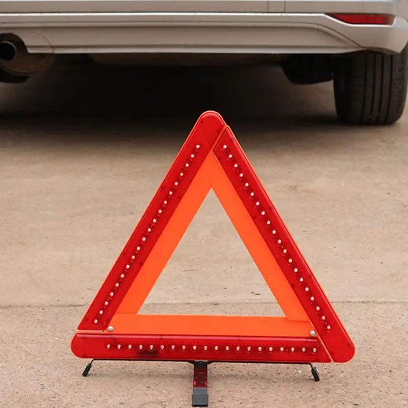 Universal Auto Car LED Red Warning Triangle Reflective Led Strips Reflective Tape Cars Reflectors Emergency Stop Sign