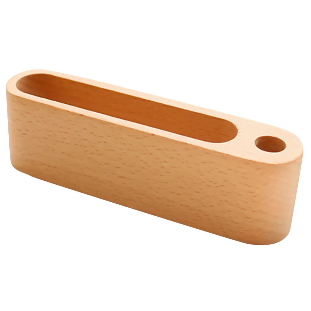 1Pcs Solid Wood Business Cards Holder Desktop Name Card Stand Pen Holder Hole Office Cards Box Organizer Wooden