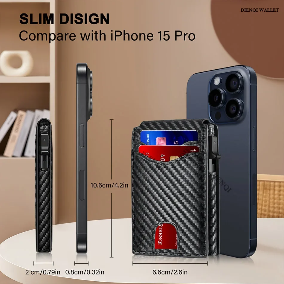 Rfid Credit Card Holder Mens Wallets Luxury Brand Bank Cardholder Minimalist Wallet Money Purse Brown Mini Wallet for Men Vallet - view 5