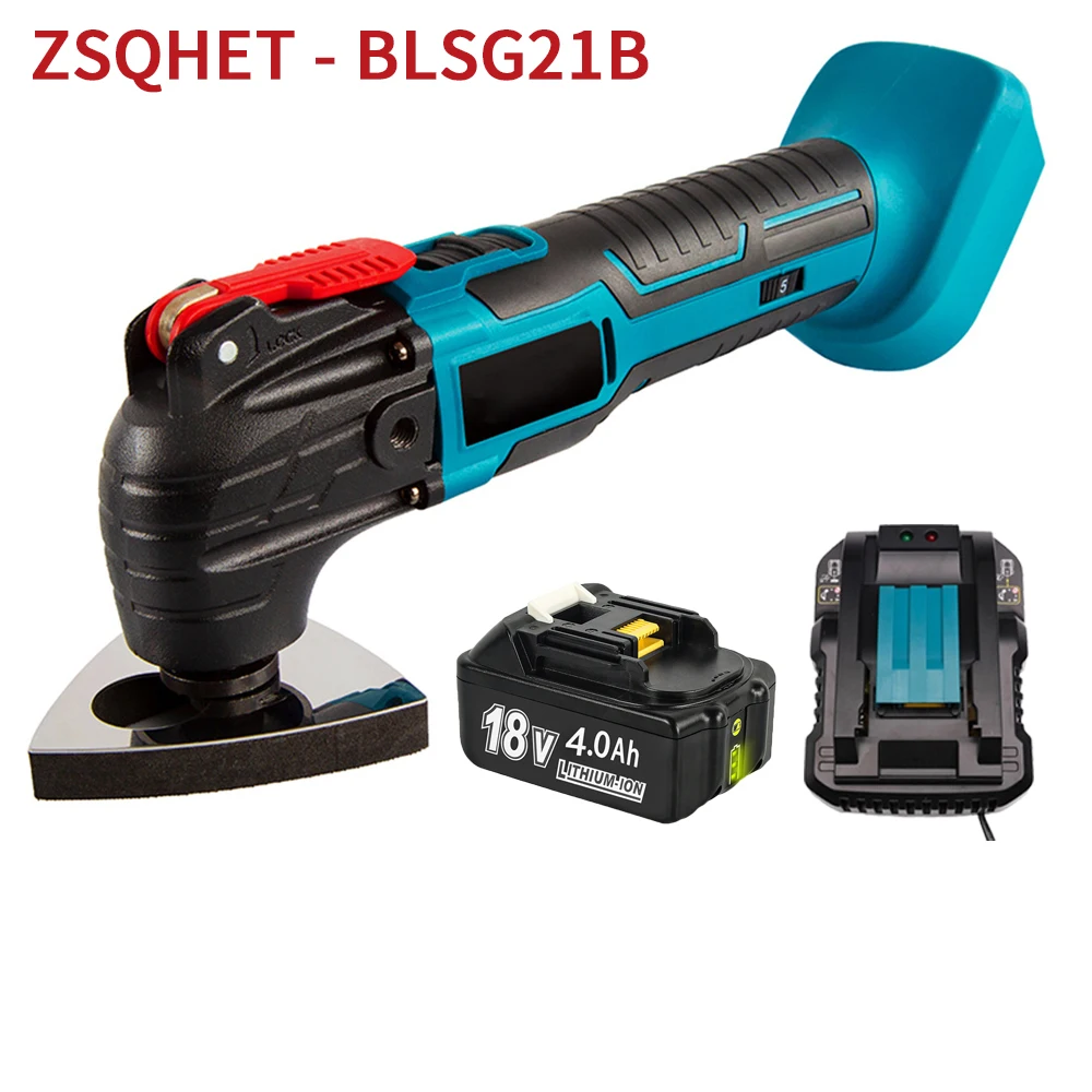 ZSQHET Makita 18V Battery Multi-Tools 22000r/min Multifunction Oscillating 6 Speeds Renovator Home Trimmer Tools Accessories Set