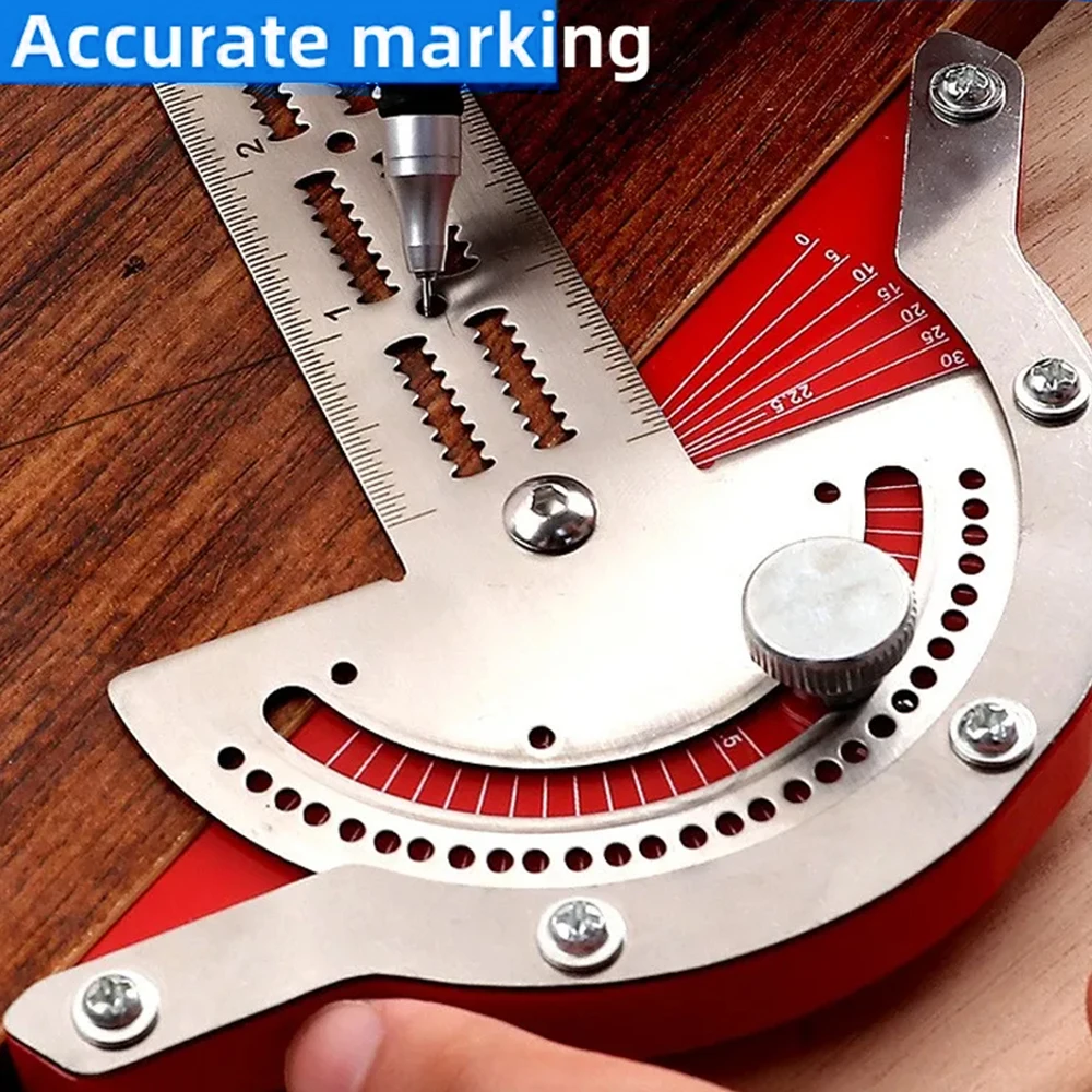 

Stainless Steel Woodworkers Edge Ruler Precision Protractor Angle Carpenter Measuring Tool LK-AA92