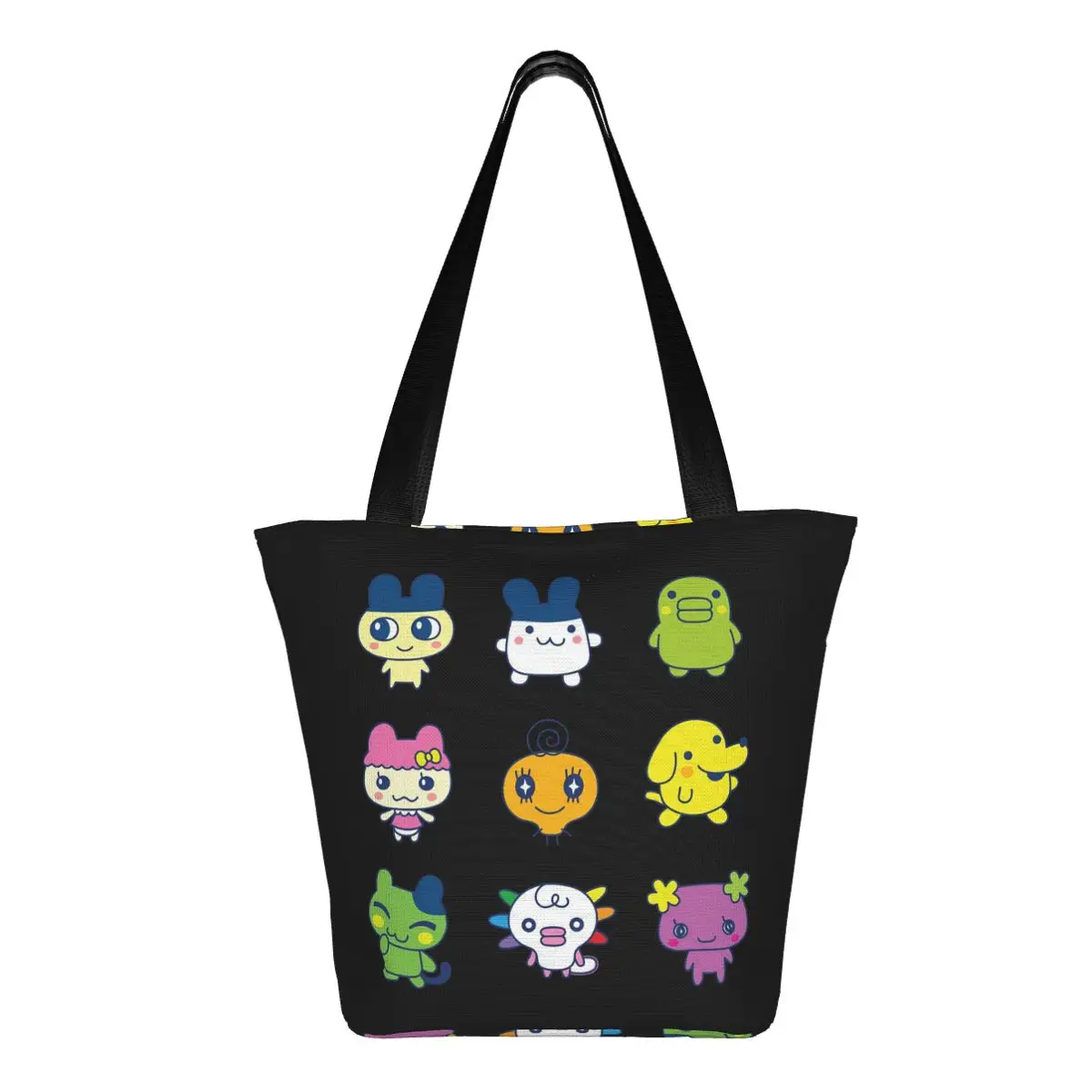 

Набор Тамагочи, большая сумка для покупок, парусиновая сумка на плечо большой вместимости, продуктовая сумка для покупок для женщин