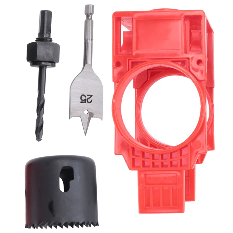 ABZS 3X Door Lock Installation Kit,Door Hole Drilling Kit For Deadbolts And Locksets With Guide Template, Door Lock Hole Saw