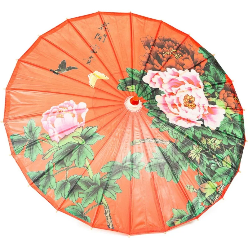 

Rainproof Handmade Chinese Oiled Paper Umbrella Parasol 33" Peony Umbrella, windproof, rainproof