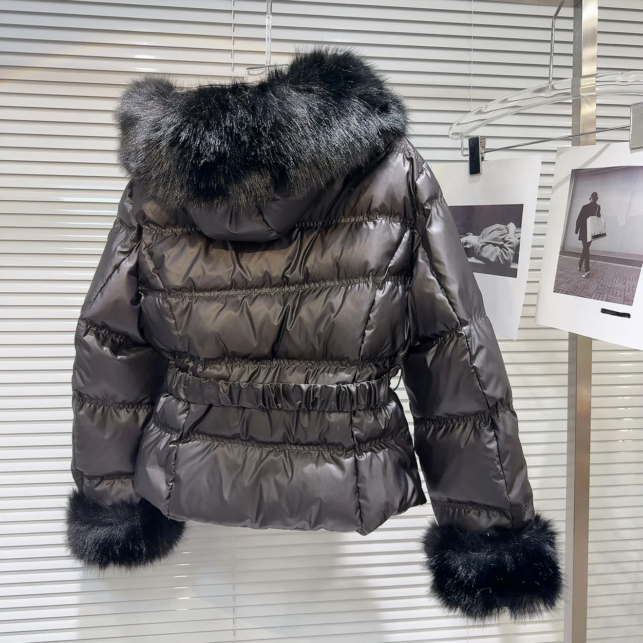 Winter natuurlijke bontkraag donsjack met capuchon vrouwelijk met riem rits katoen Parker Outwears dames witte eendendons warme jassen