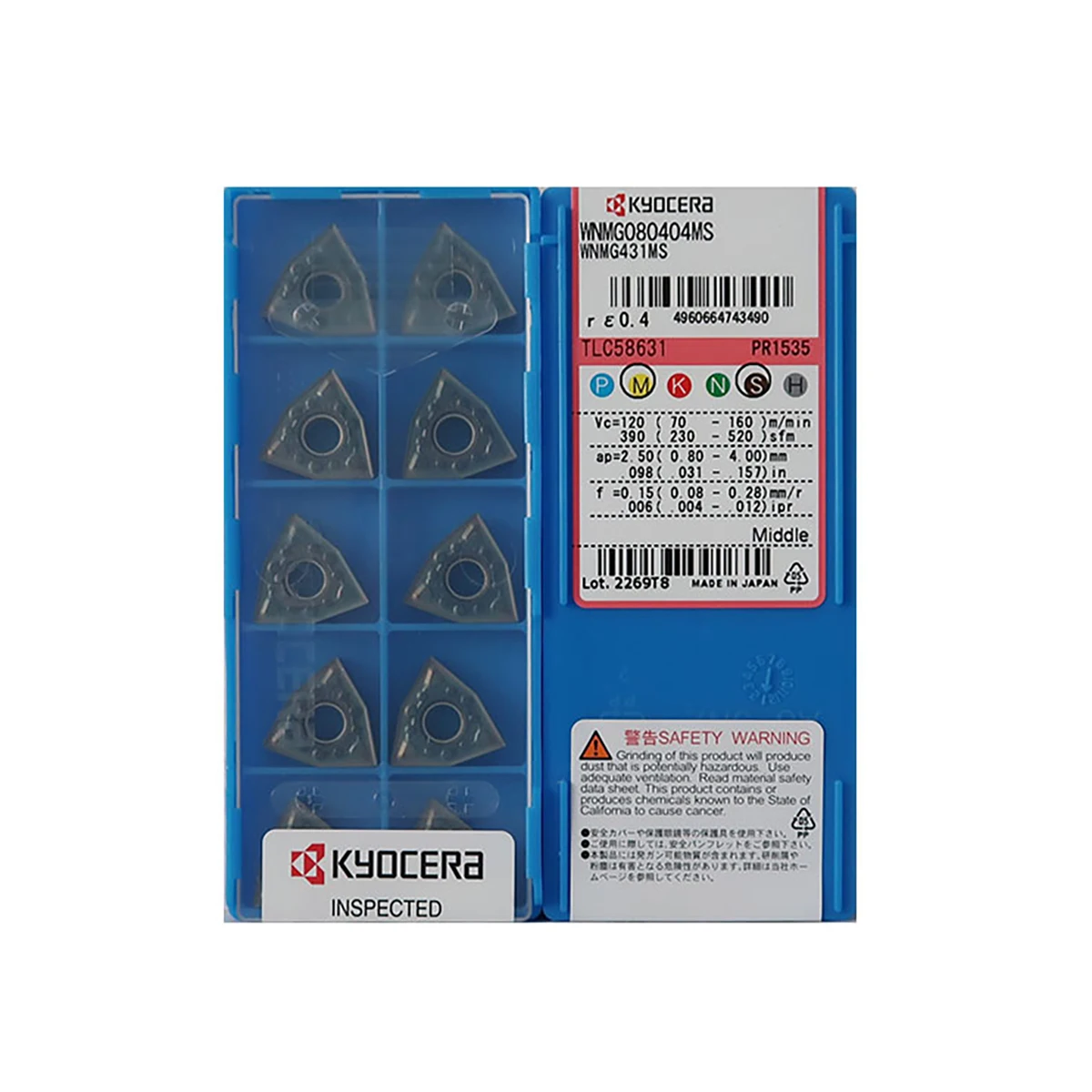 Kyocer a 100% 오리지널 WNMG WNMG08 WNMG080404 WNMG080404MS PR1535 WNMG080404MU PR1535 WNMG080408MS PR1535 터닝 인서트