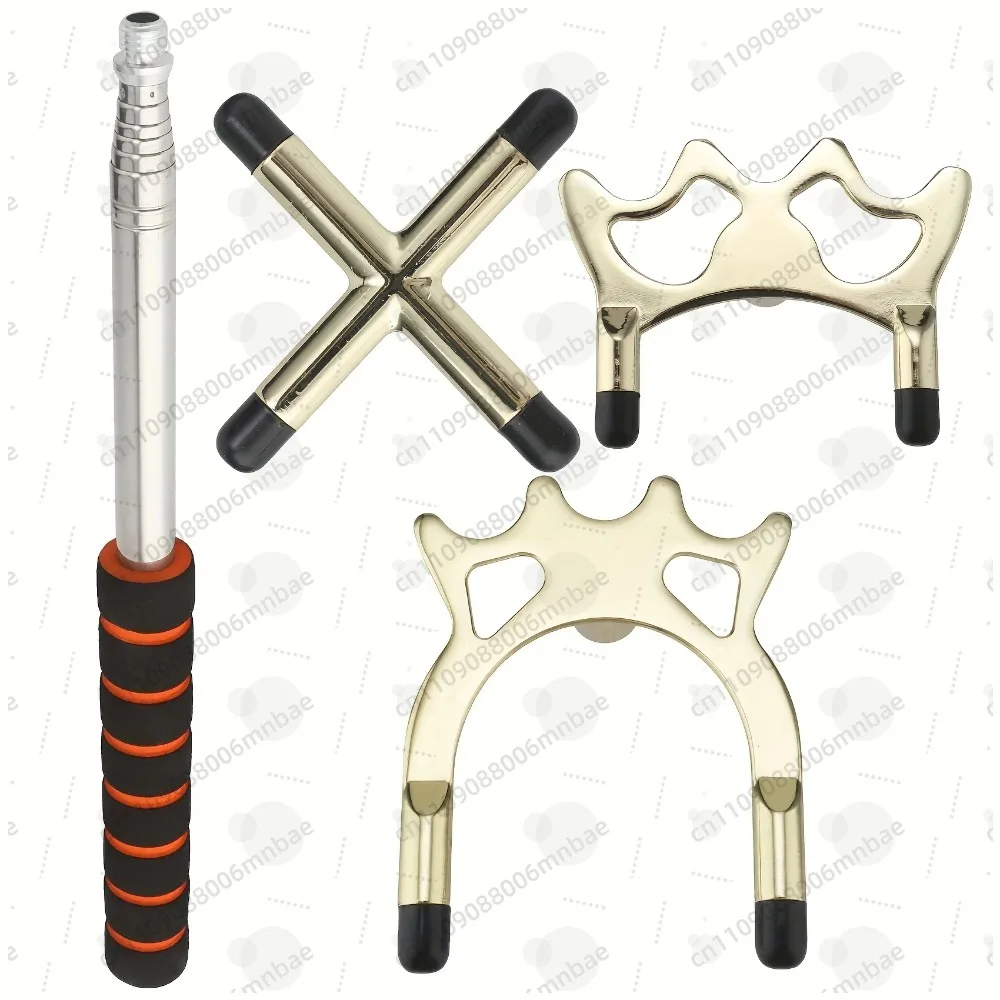 

Retractable Billiards Cue Stick Bridge with 3 Pieces Removable Brass Bridge Head, for Snooker Set Billiards Pool Cue Accessory