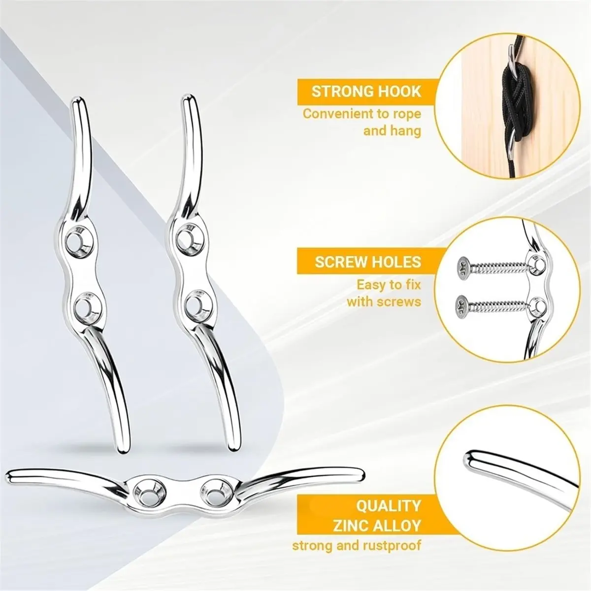 M25 Stainless Steel Pulley System Kit,Pulley Block Nylon Rope Eye Pad Plate and Hooks for Sun Shade Sail, Clothesline