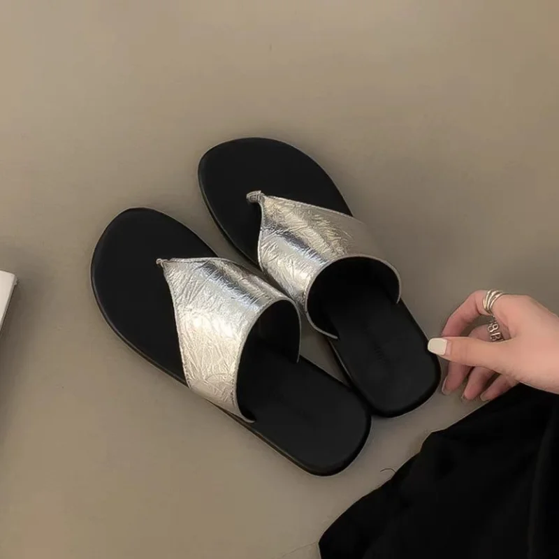 

Летние женские шлепанцы высшего качества, дышащие сандалии с зажимами на носок, удобные уличные пляжные нескользящие мягкие шлепанцы