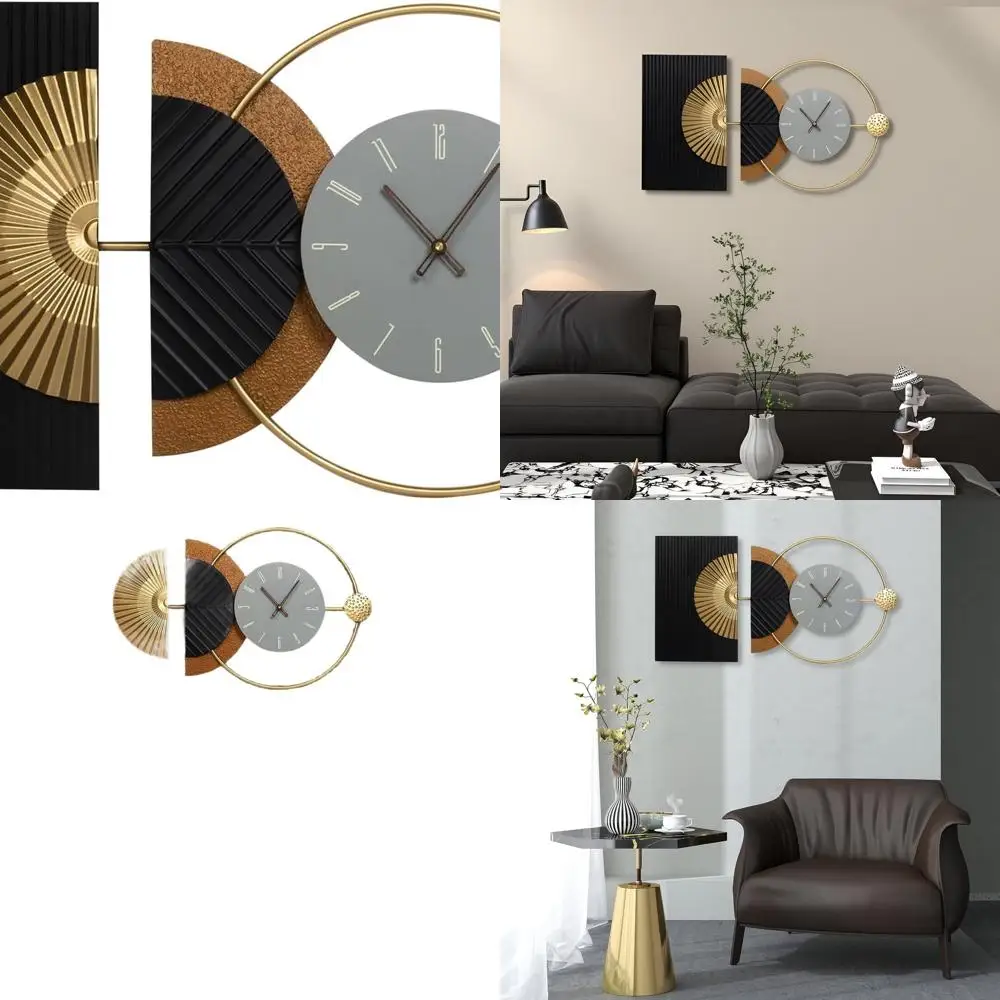 

Contemporary 32 x 16 Silent Battery-Powered Wall Clock - Asymmetric Design for Home & Office Decor