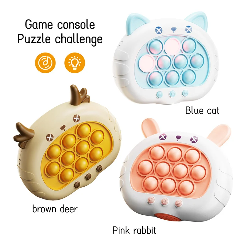 Cartoon Quick Press Game Speed Push Game Pop Fidget Extractor Puzzle Decompression Game Console Beat The Level Whack a Mole Toy