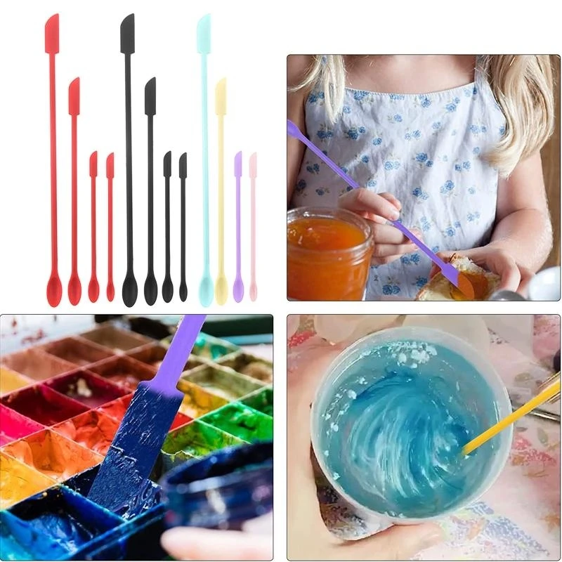 

J78F Mini Silicone Spatulas for Epoxy Resin Art Casting,Double-ended Silicone Spatula