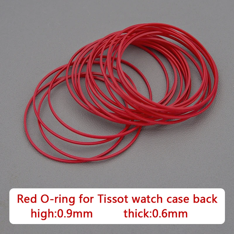 

25-40mm Watch Case Back Gasket, Red O-Ring Gasket Waterproof Seal for Tissot Case Back Model T035 Couturier 1853