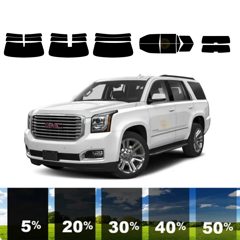 precut Removable Window Tint Film For Car 100% UVR 5%-35%VLT Heat Insulation Carbon ﻿For GMC YUKON 4 DR SUV 2015-2020