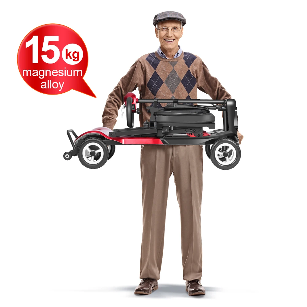 

Компактный легкий электрический скутер 15 кг, магниевый маленький складной легкий самокат для инвалидов с бесщеточным двигателем