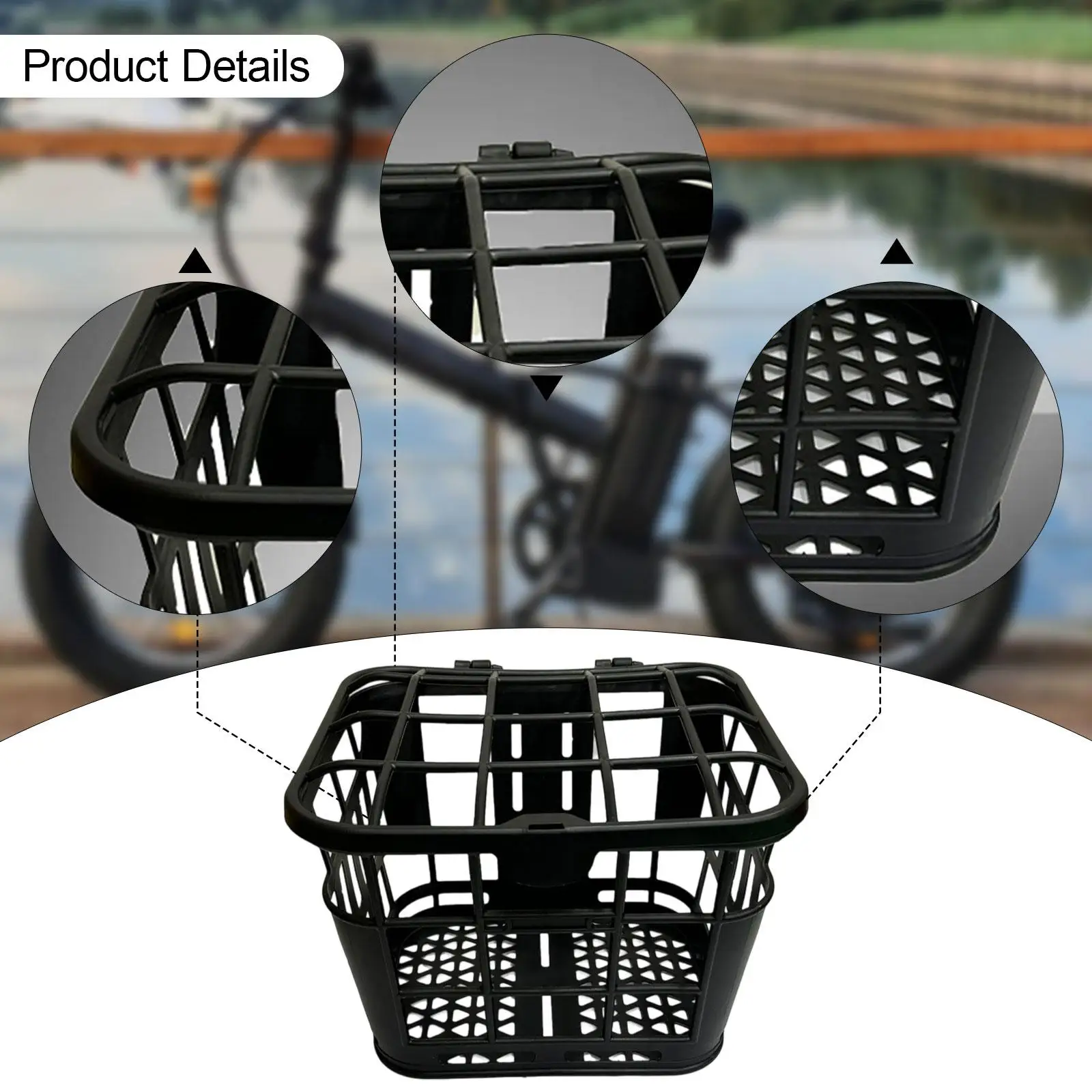 

Корзина для хранения велосипедов, грузовая корзина, стабильная, простая установка с крышкой, органайзер для мелочей, контейнер для езды на открытом воздухе