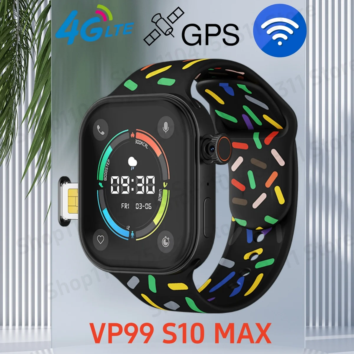 

VP99 Smartwatch 4G LTE Android 10.0 Smart Watch With 180° Rotary Camera Global Calling GPS WIFI 2.29 inch Amoled Sim Card Slot