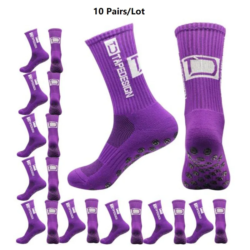 Unisex soccer socks sports grip socks non-slip basketball socks dot glue non-slip cotton soccer socks 10 Pair/Lot