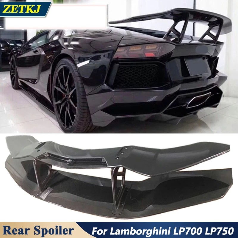 

Real Carbon Fiber Car Rear Big Spoiler Wing For Lamborghini Aventador LP700 LP750 LP720 2011-2015 Super Car Styling