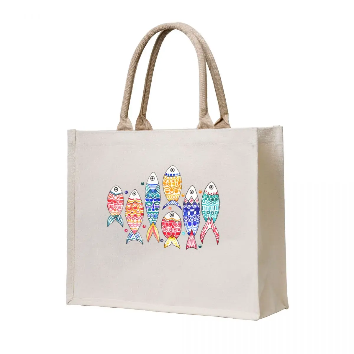 

Fish Print Tote Bag foldable reusable bag hand bag free delivery bags