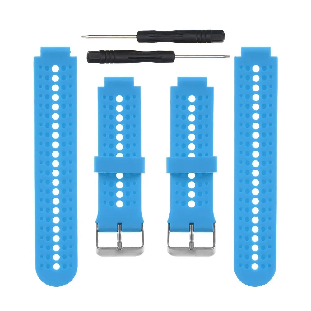 For Garmin Forerunner 220/230/235/620/630/735 Silicone Watch Band Solid Color Wrist Strap