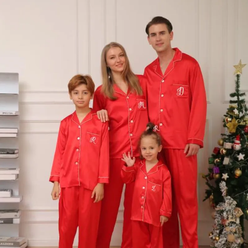 

SILKY CHRISTMAS PAJAMAS Family Matching Silky Pajamas Set, Merry Christmas Pjs, Pajamas, Customized Pajamas Christmas