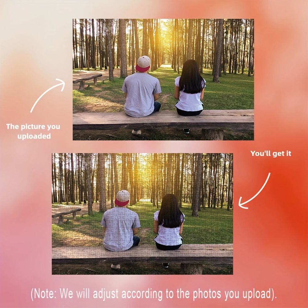 35/300/500/1024pcs Personalized Custom Photo Puzzle Couple Photos Parent-Child Interactive Diy Assemble Game Toy view 2