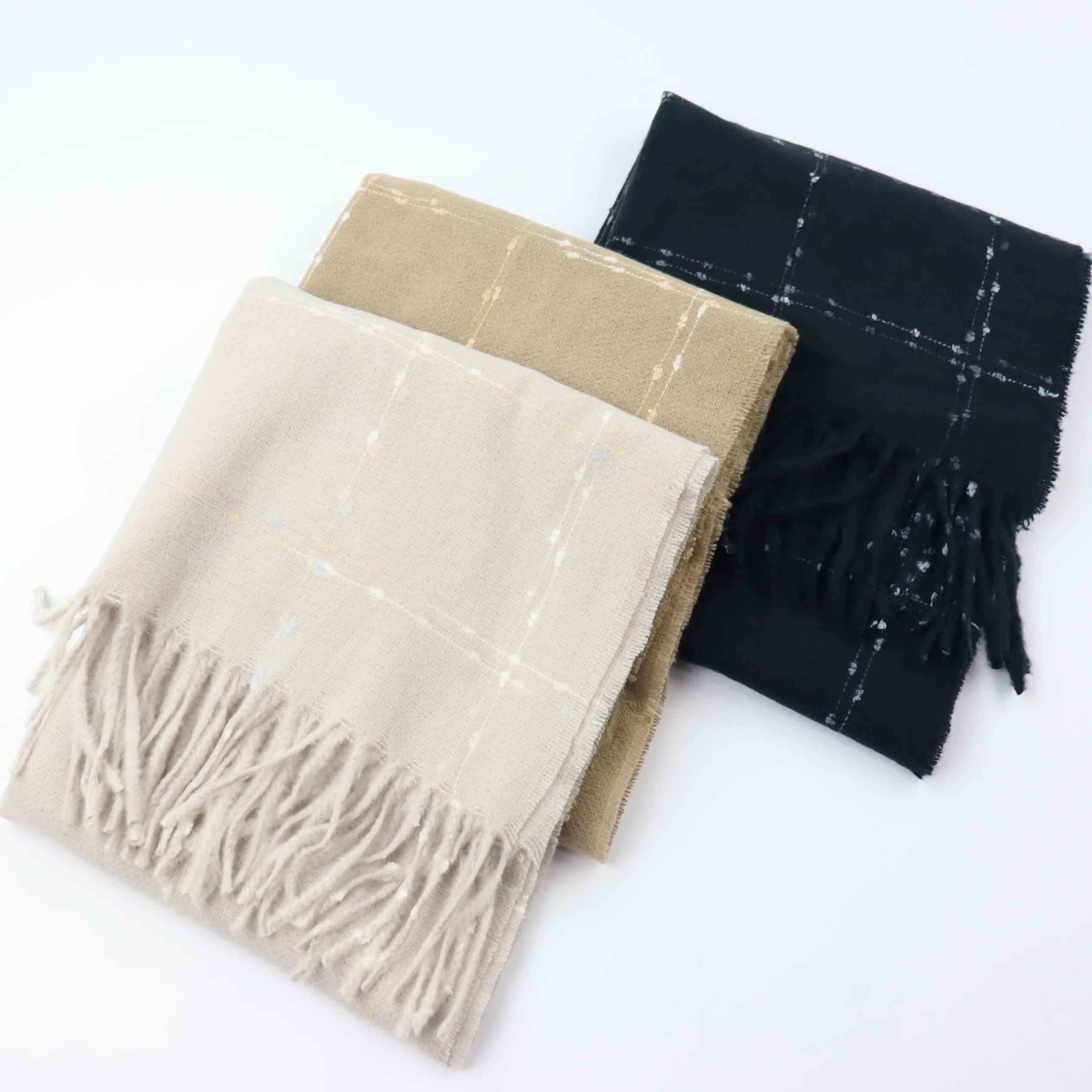 Japanese Checkered Winter Warm Male and Female Couples Fashion Version Neutral Shawl Scarf