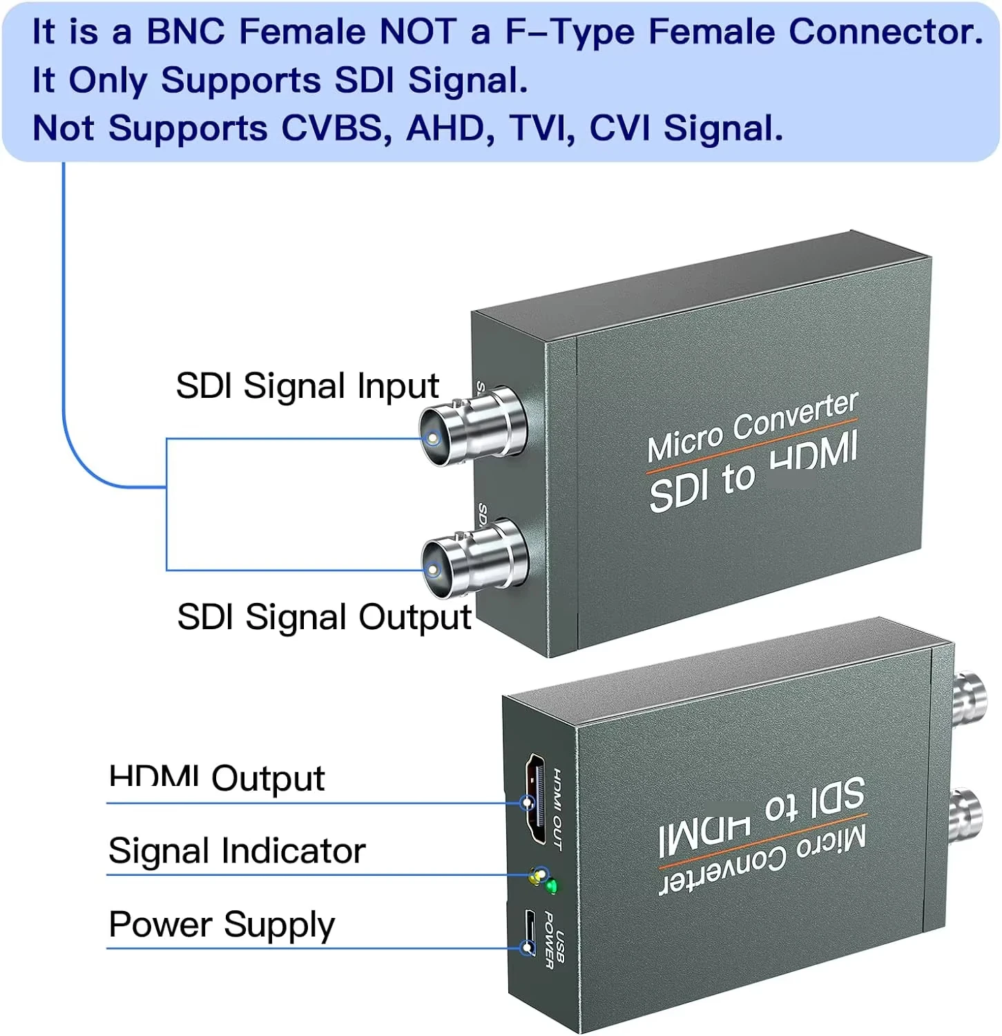 Audio Video Converter 3G-SDI To Hdmi Adapter Micro Sdi To Hdmi Splitter Sdi Hdmi Converter Bi-Directional SDI to HDTV 3G Micro