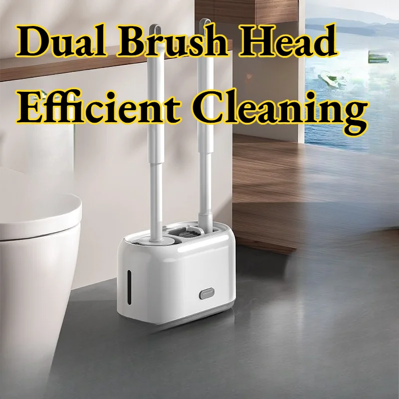

Toilet Brush Silicone Home Wall Hanging Bathroom No Dead Angle Dual-purpose Home Simple Powerful Cleaning Tool Set Durable