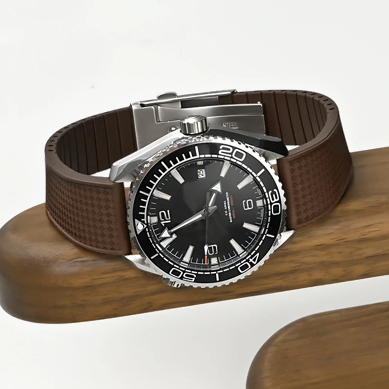 فلورو ساعة مطاطية الفرقة FKM الاستوائية حزام 18/19/20/21/22 مللي متر للطي مشبك الإفراج السريع قطع إلى حجم سوار للرجال النساء