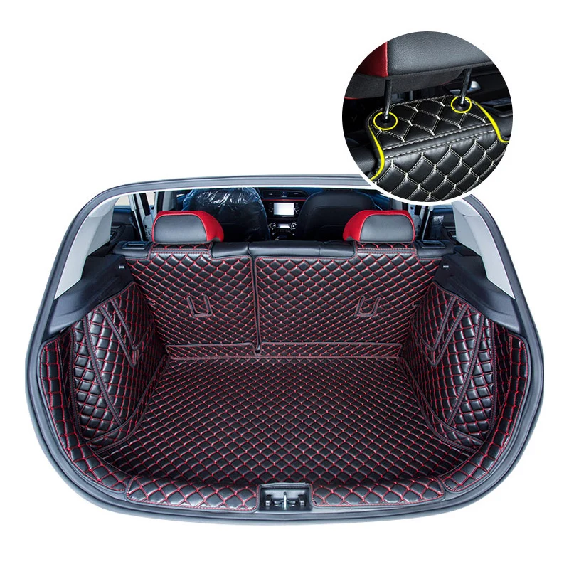 Top 3D Leather Car Trunk Mat Cargo Liner for Kia Rio X Line Kx Cross Interior Rug Carpet Accessories   2019 2020