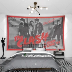 Tapisserie du groupe de musique The Clashs, RapMetal, Pop Singer, Rock, Décoration intérieure, Banner Feel