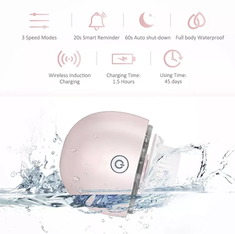 Electric Facial Cleansing Brush Private Label Cleaning Face Spin Cleanser Brush 2022 Christmas Gift Rechargeable