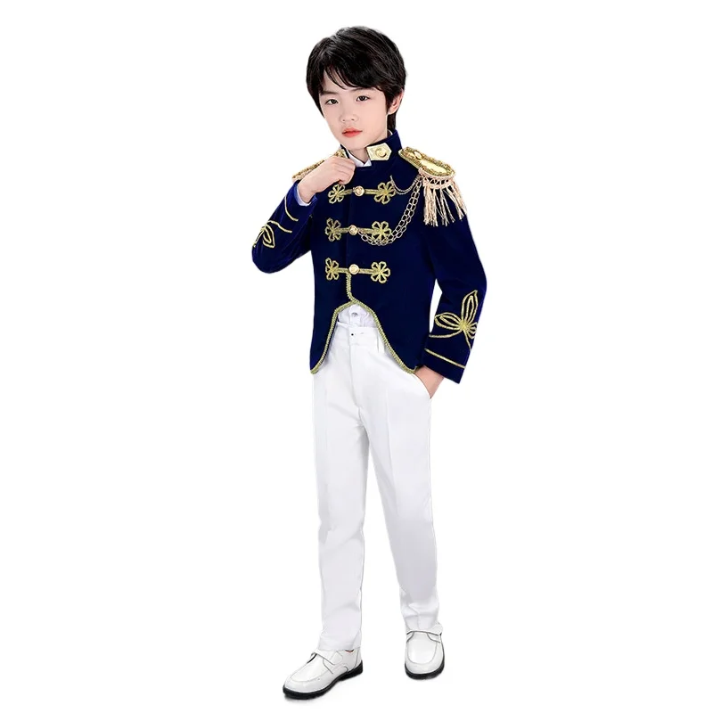 Victoria Prince Captain Sailor Costume Child Adult Military Blazer Suits Band Outfit Halloween For Boys Adult Men Jacket+Pants