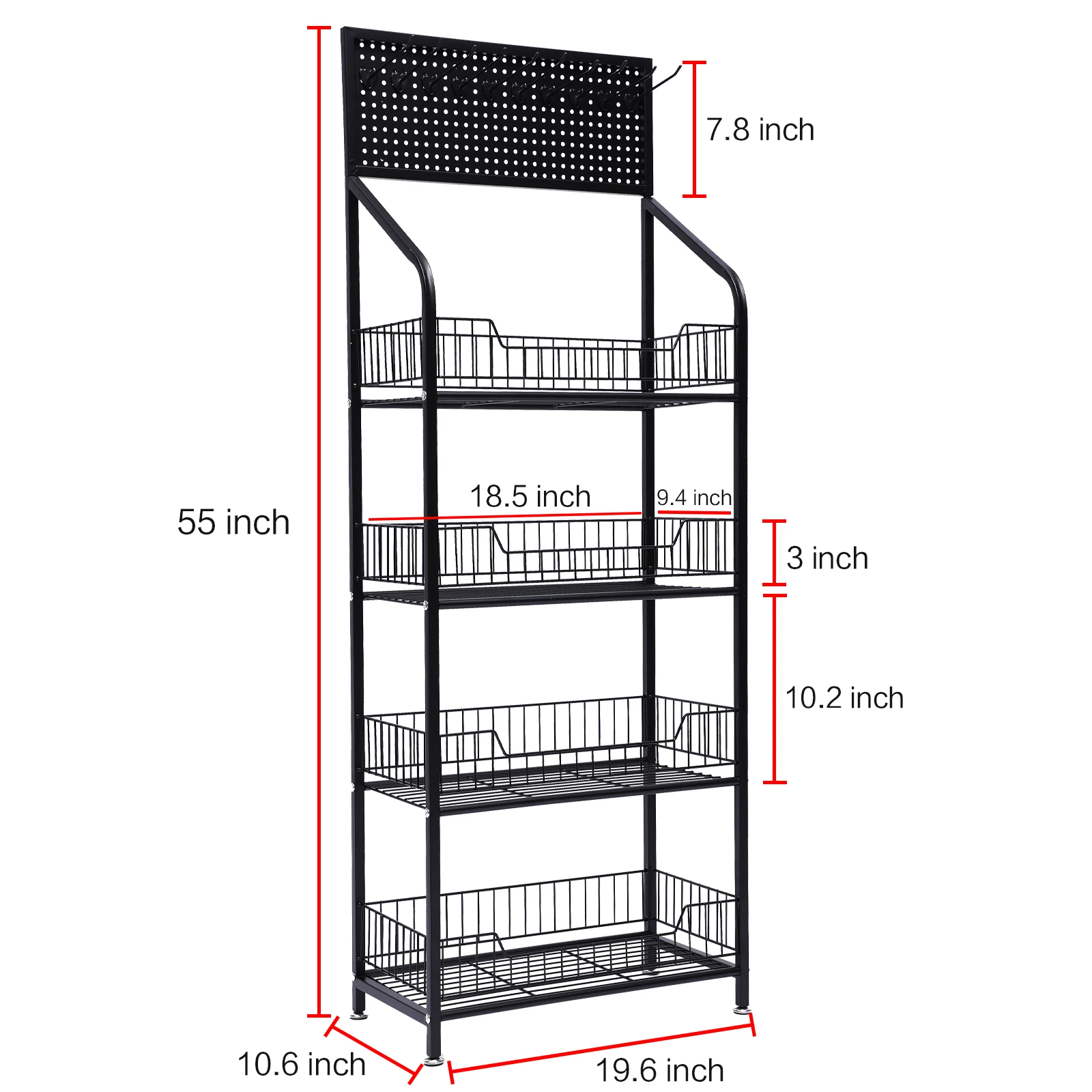 4-Tier Metal  Wire Shelving Rack Household Kitchen Storage Shelf Organizer w/Wheels