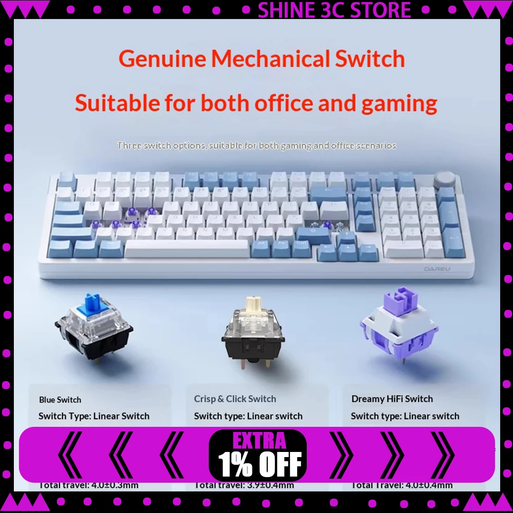 

DAREU EK815PRO Wired Keyboard Polymer Positioning Plate To A Fine Tuning Satellite Axis Gaming Keyboard For Pc Accessories Gifts