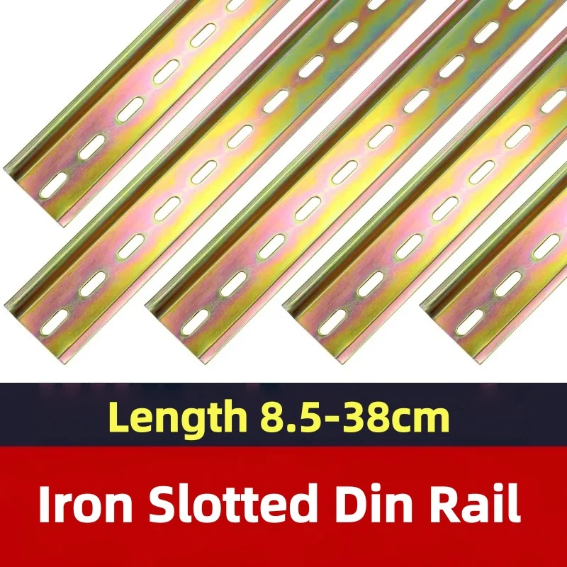 1PC 35mm TH35‑7.5 C45 Slotted Steel DIN Rail Circuit Breaker Terminal Block Mounting Guide Track Length 8.5‑38cm