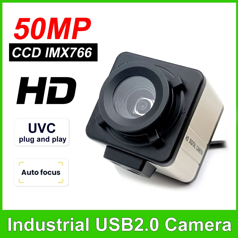 HD 50MP Autofocus Webcam 30fps 8K CCD IMX766 USB PC Video Live Video Teaching Camera OTG UVC Plug and play