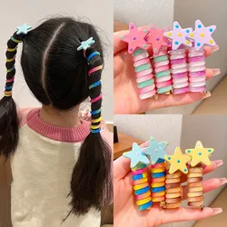 4PCS Children's Colorful Star Phone Line, Hair Loop, Headband, Girl's Non Harmful Headwear, Little Girl