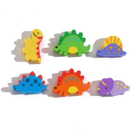 10-pack Cartoon Dinosaur Eraser Creative Stationery Cross-border Gifts Prizes Slices Small Dinosaur Animal Eraser