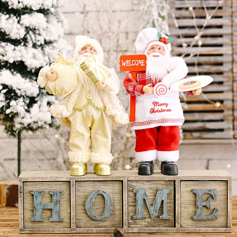 12 Inch Statue Of Santa Claus Christmas Table Doll Accessories Lightweight Classic Holiday Toy Doll Safe Living Room Decoration image 2