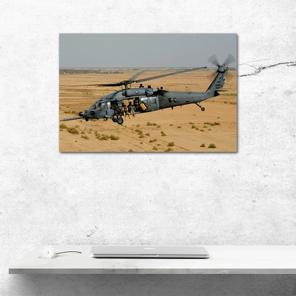 Canvas Poster Sikorsky UH-60 Black Hawk Helicopter Wall Art For Living Room Bedroom Office Home Decor Modern Minimalist Painting