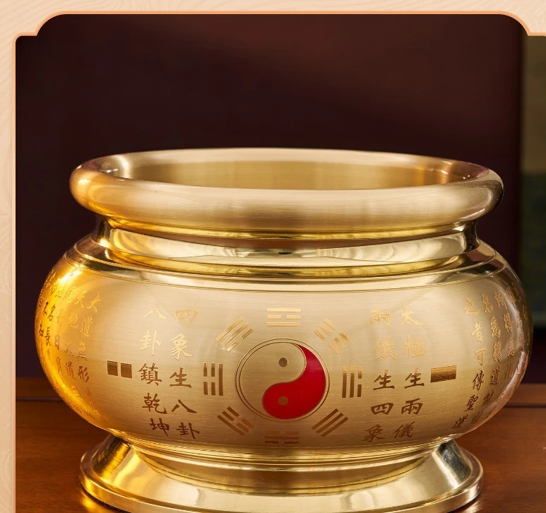 Complete set of Taoist temple Buddhist supplies: incense burner, water cup, fruit tray, vas, lamp