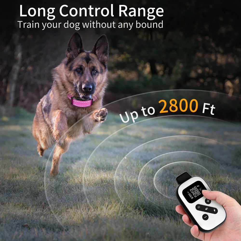 Automatic Bark Collar,3600Ft Dog Training Collar,Shock Collar with Training and Auto Modes,IP67 Waterproof,Beep,Vibration&Shock - view 6