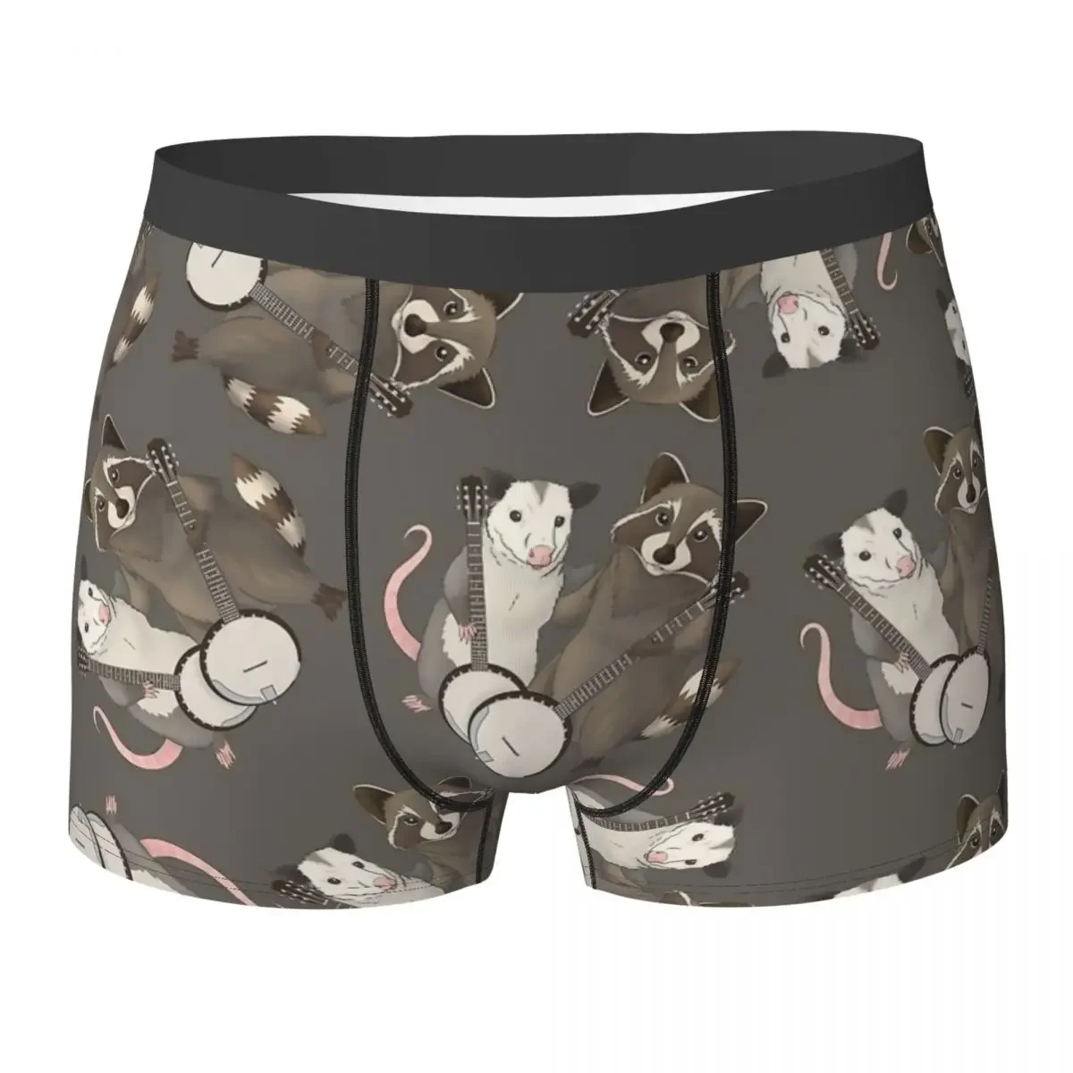 Men's Opossum And Raccoon With Banjos Underwear Funny Boxer Shorts Panties Male Breathable Underpants