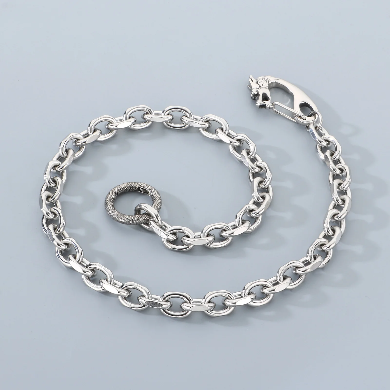 Men's High-Quality Stainless Steel Motorcycle Riding Waist Chain Belt Wallet with Lobster Clasp Fashionable Jewelry Accessory