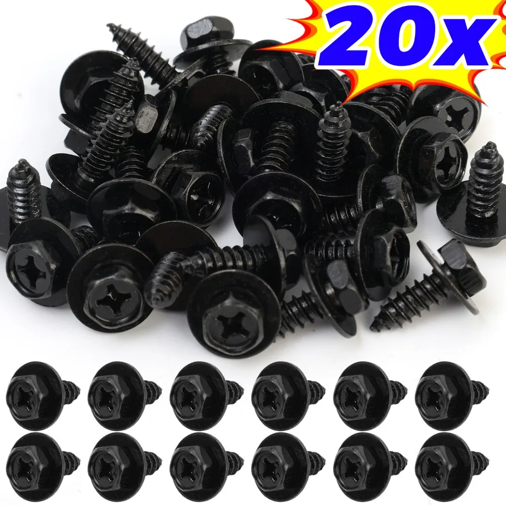 

M6*16 Hex Flange Self-Tapping Screws for Toyota Honda Ford Car Bumper Fender Mudguard Carbon Steel Screws Fastener Auto Parts