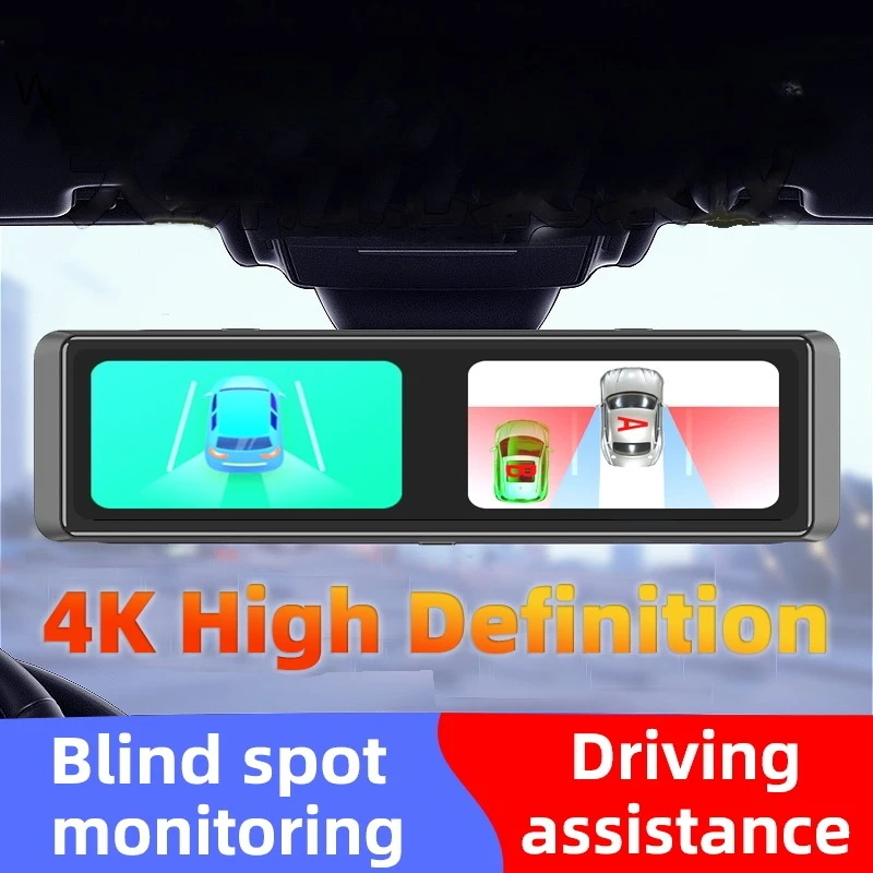 11.26-Inch 4 Channel Dual Lens Car Dashcam Camera 24h Parking 4K Wifi App Video Recorder 24h Wireless App 4K